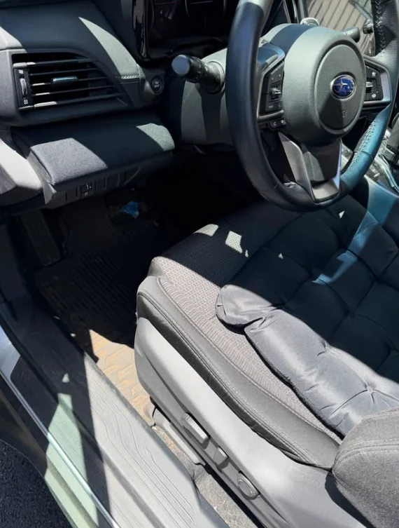 Cleaned front seats in a Subaru